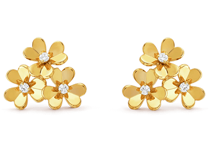 Серьги Van Cleef & Arpels Frivole, 3 цветка