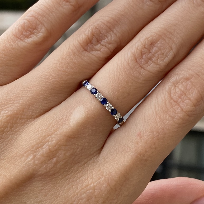 Кольцо Tiffany с бриллиантами и сапфирами